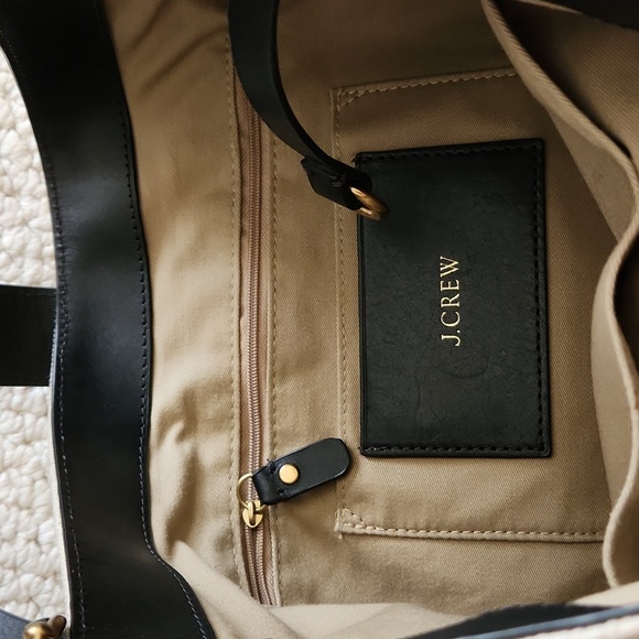 J Crew canvas and black leather bucket bag - Picture 5 of 9
